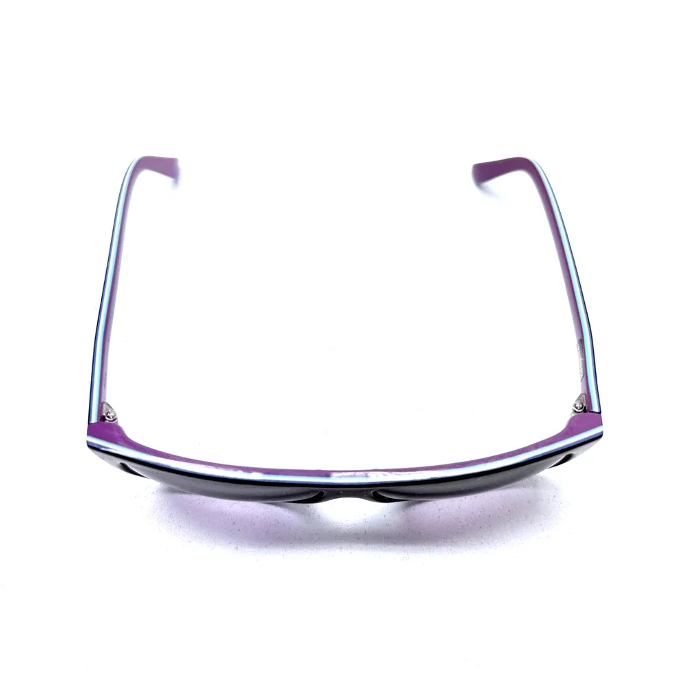 Tres Noir Eyewear Handmade Black & Purple Acetate Sunglasses w/Case